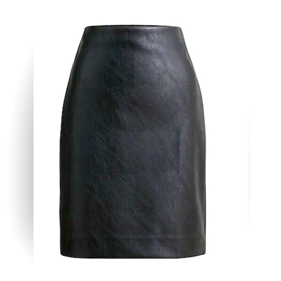 J.CREW  faux leather skirt in size 2 NWT BLACK COLOR - Picture 1 of 6